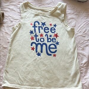 Cat & Jack Cream Tank Top with Blue and Red Stars